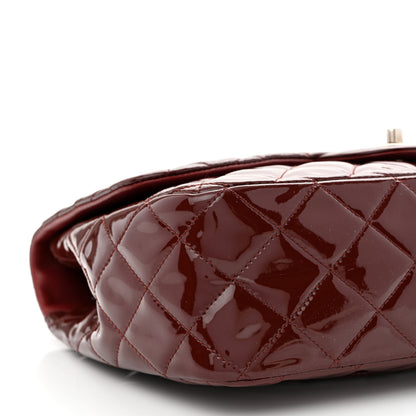 Chanel Patent Quilted Jumbo Single Flap Dark Red 9 of 11