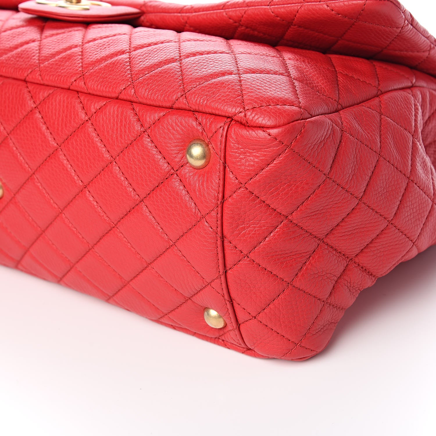 Chanel Calfskin Quilted Small XXL Travel Flap Bag Red 9 of 11