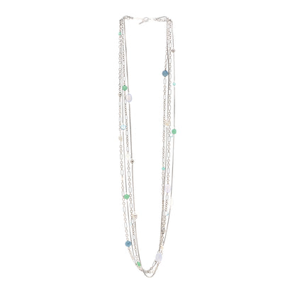 David Yurman Sterling Silver Quartz Blue Topaz Freshwater Cultured Pearl Chalcedony Aquamarine Multi Strand Necklace 3 of 5