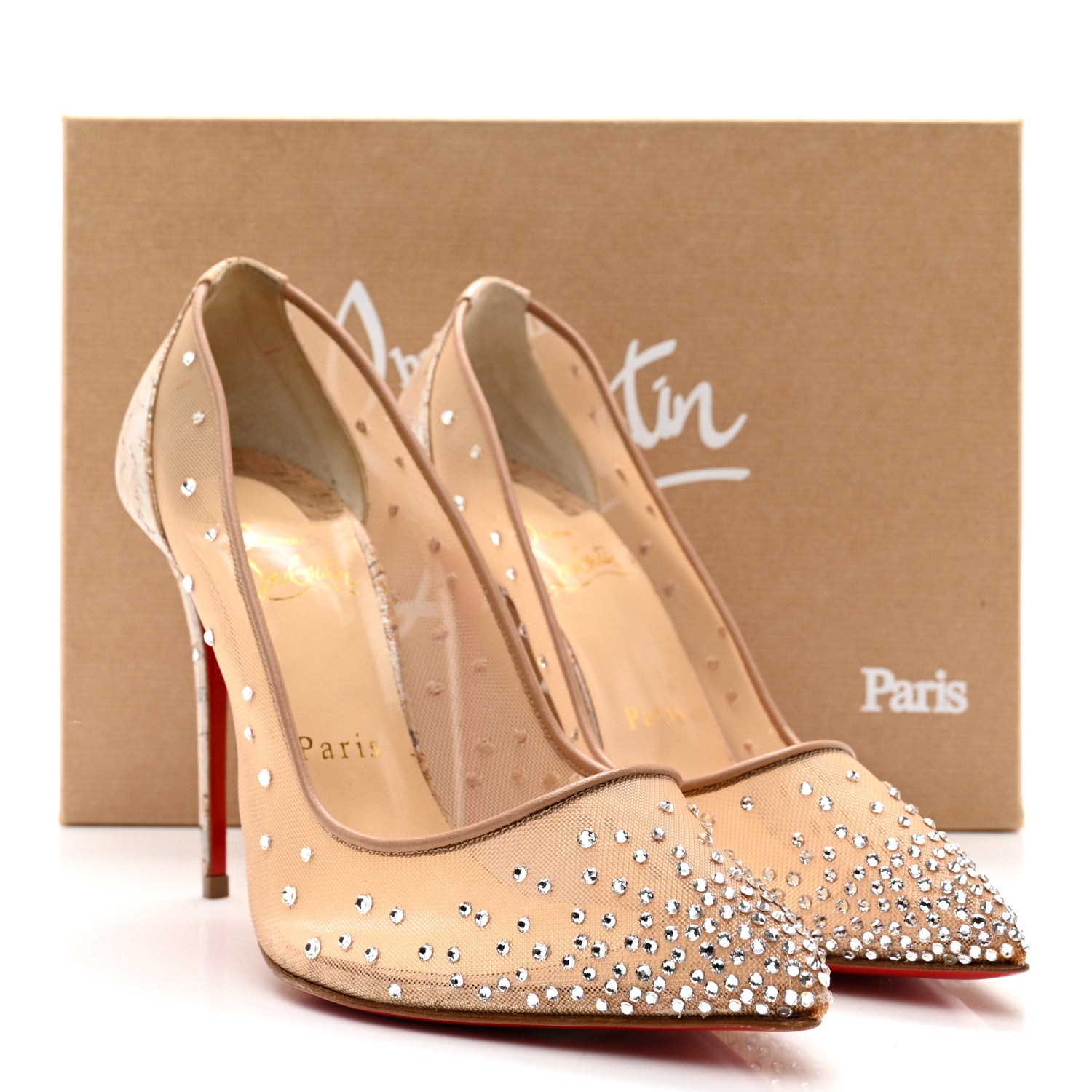Christian Louboutin Crystal Strass Follies Leige 100 Pumps 37.5 Silver 10 of 10