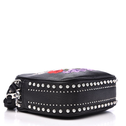 Alexander McQueen Calfskin Studded Embroidered Mini Camera Bag Black 3 of 8