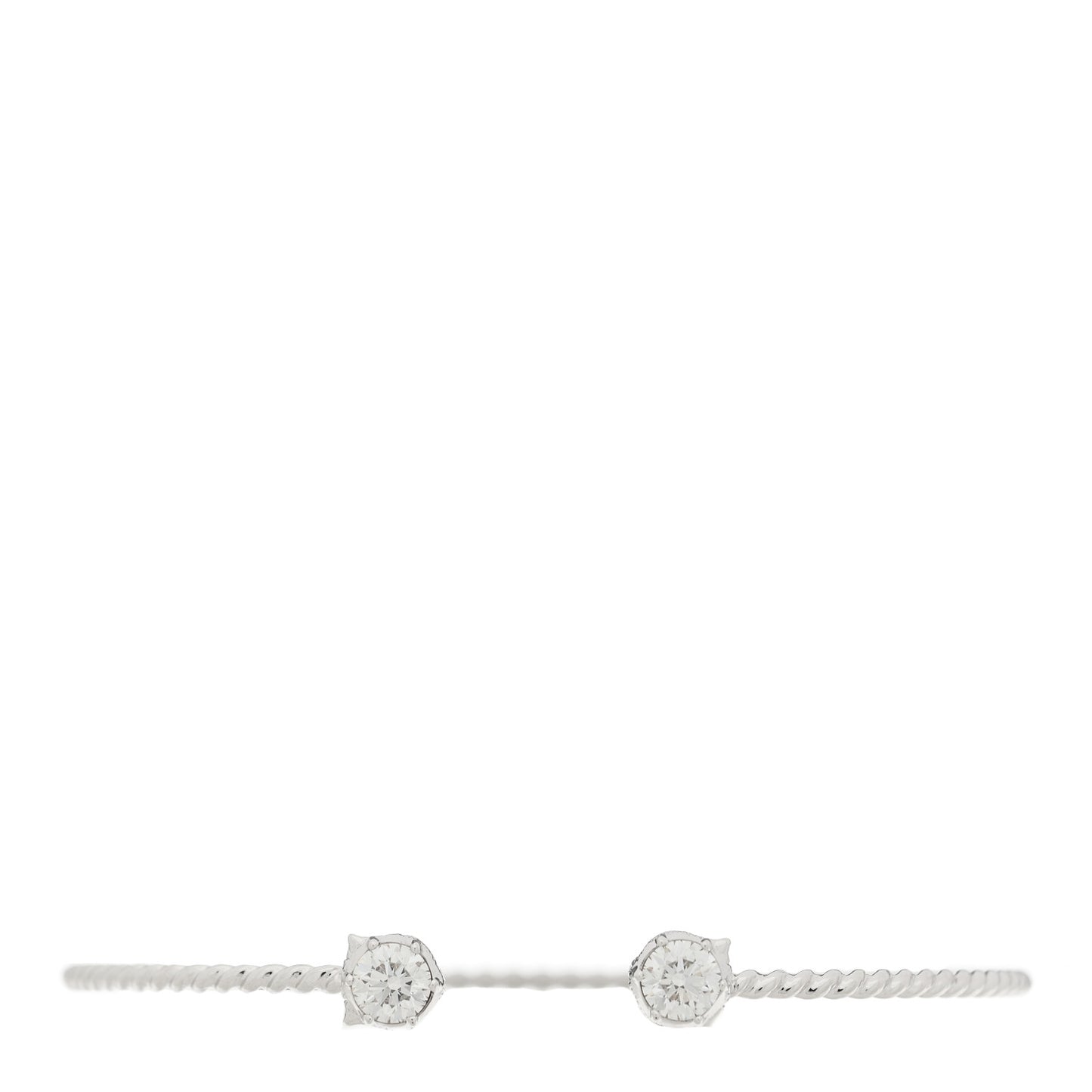18K White Gold Diamond Marche des Merveilles Feline Cuff Bracelet