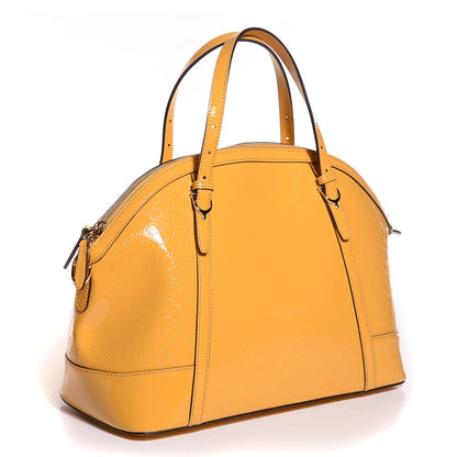 Gucci Patent Microguccissima Medium Nice Top Handle Dome Bag Bumblebee 3 of 9
