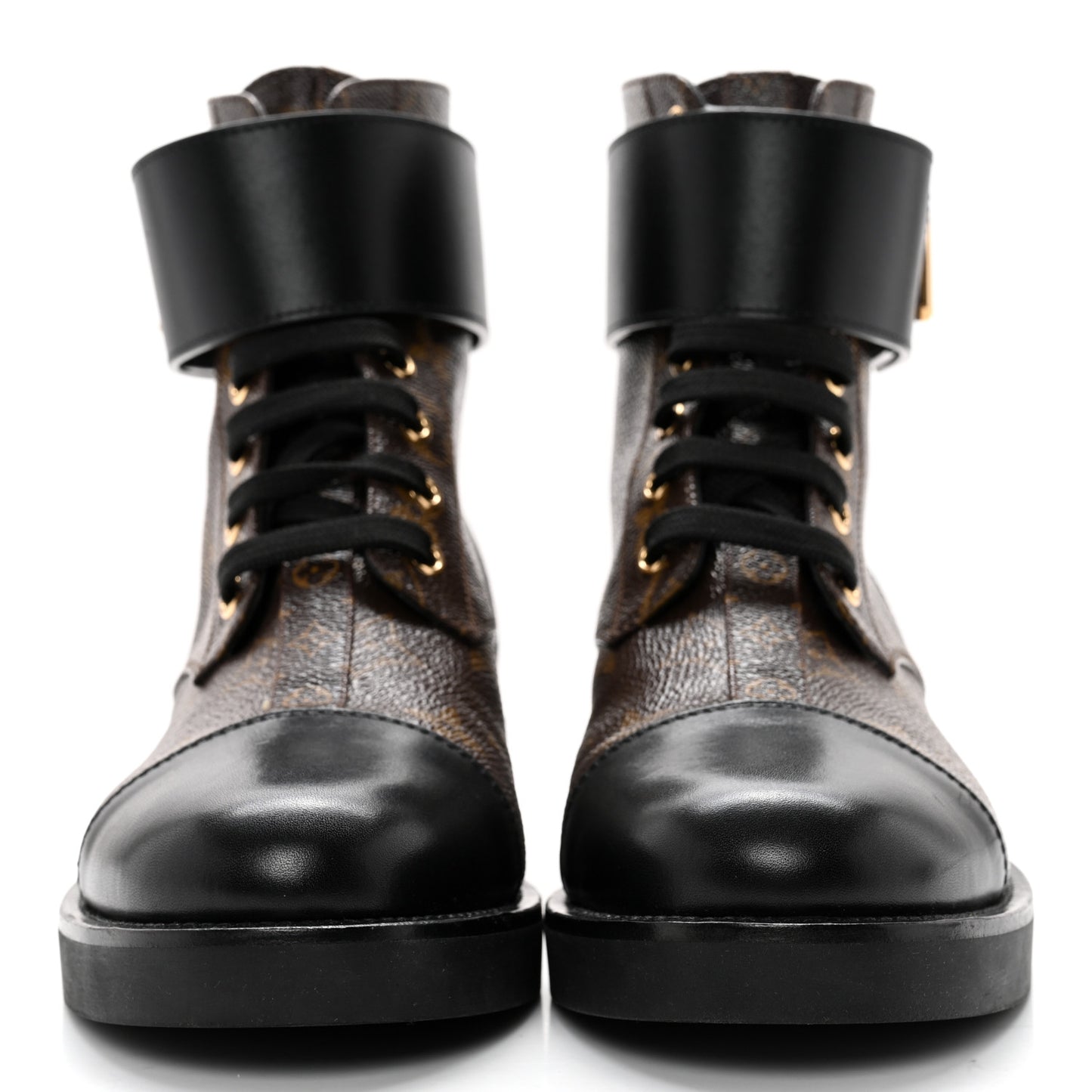 Calfskin Monogram Wonderland Flat Ranger Boots 38 Black