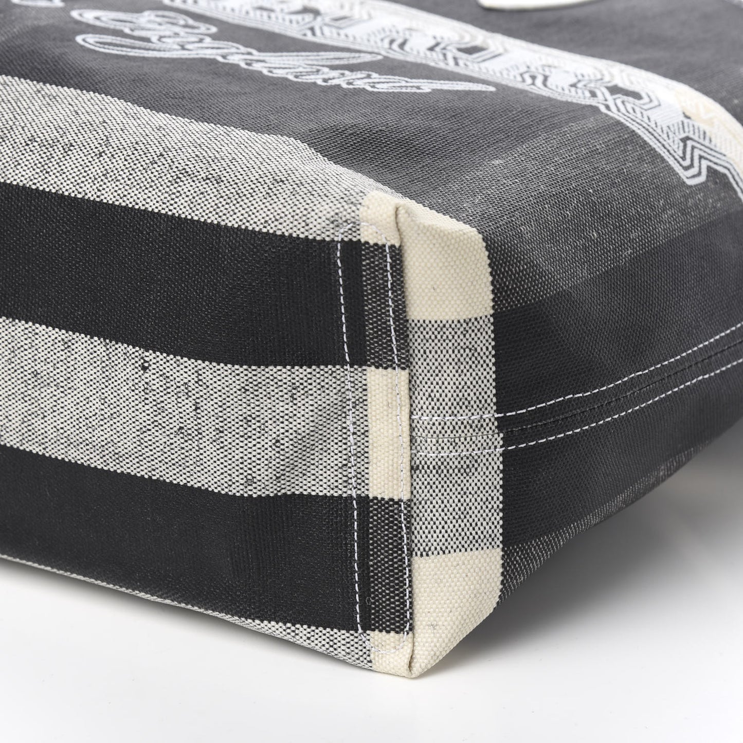 Coated Canvas Mega Check Medium Doodle Tote Black White