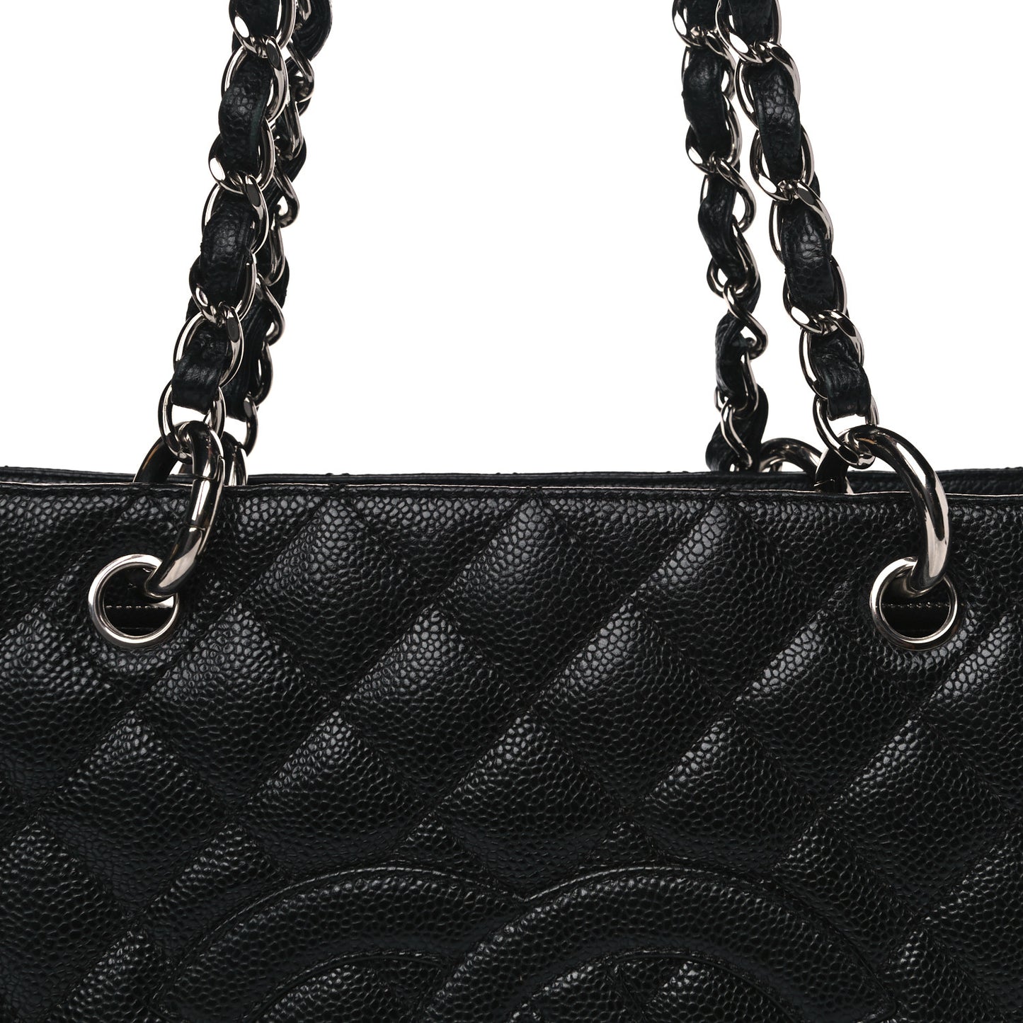 Caviar Quilted Grand Shopping Tote GST Black