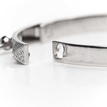 Hermes 18K White Gold Pave Diamond PM Collier De Chien Bracelet ST 5 of 7