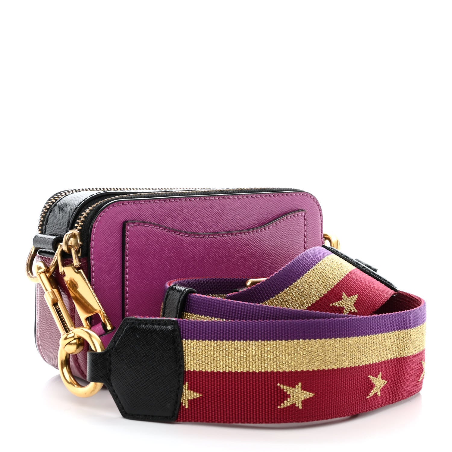 Marc Jacobs Saffiano Small Snapshot Camera Bag Purple Gold 3 of 13