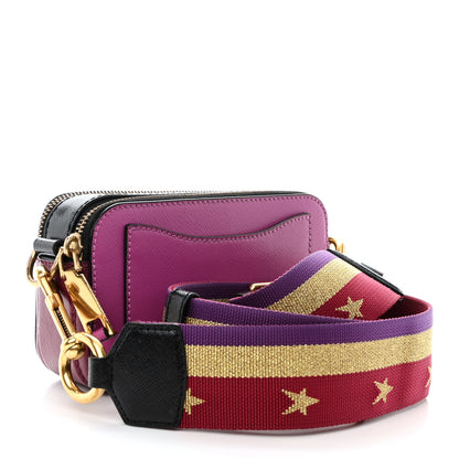 Marc Jacobs Saffiano Small Snapshot Camera Bag Purple Gold 3 of 13