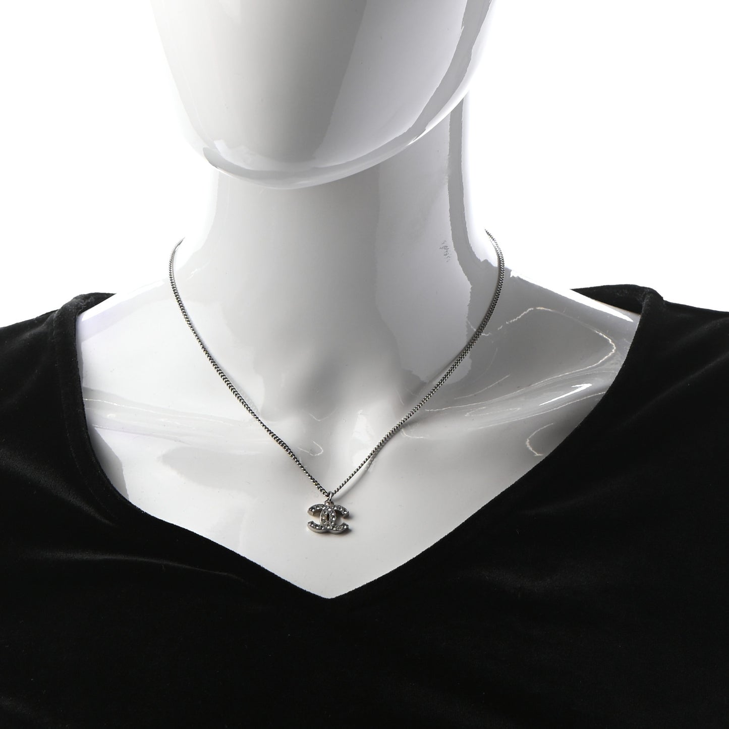 Crystal CC Necklace Silver