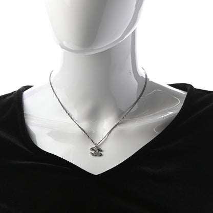 Chanel Crystal CC Necklace Silver 2 of 5
