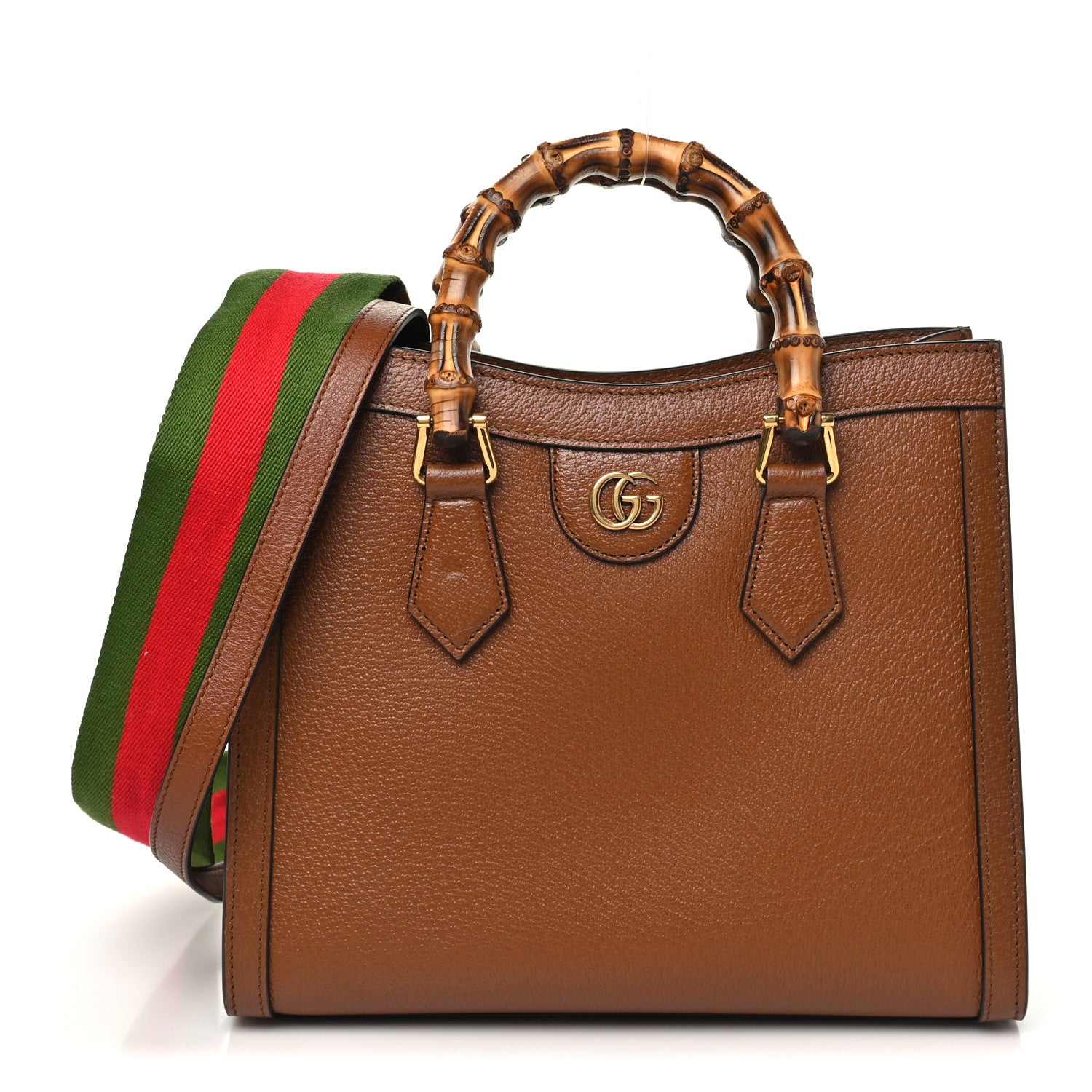 Gucci Textured Dollar Calfskin Web Small Diana Tote Bag Cuir Black 1 of 10