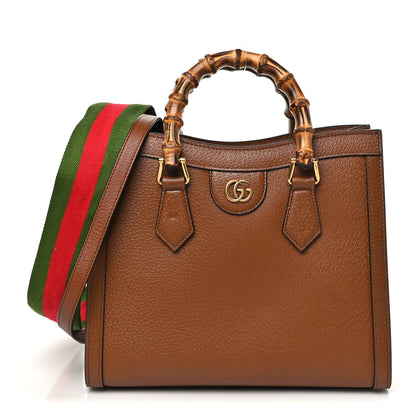 Gucci Textured Dollar Calfskin Web Small Diana Tote Bag Cuir Black 1 of 10