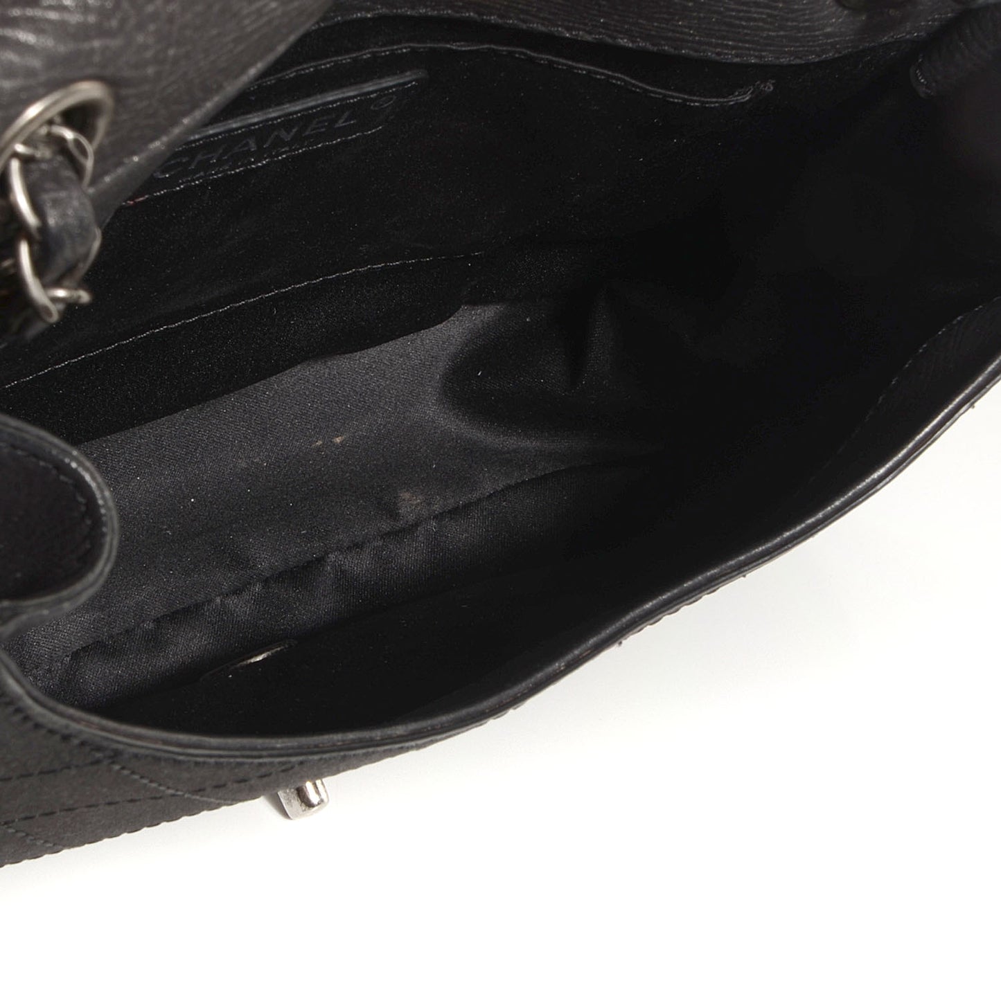 Calfskin Coco Twin Large Flap Black