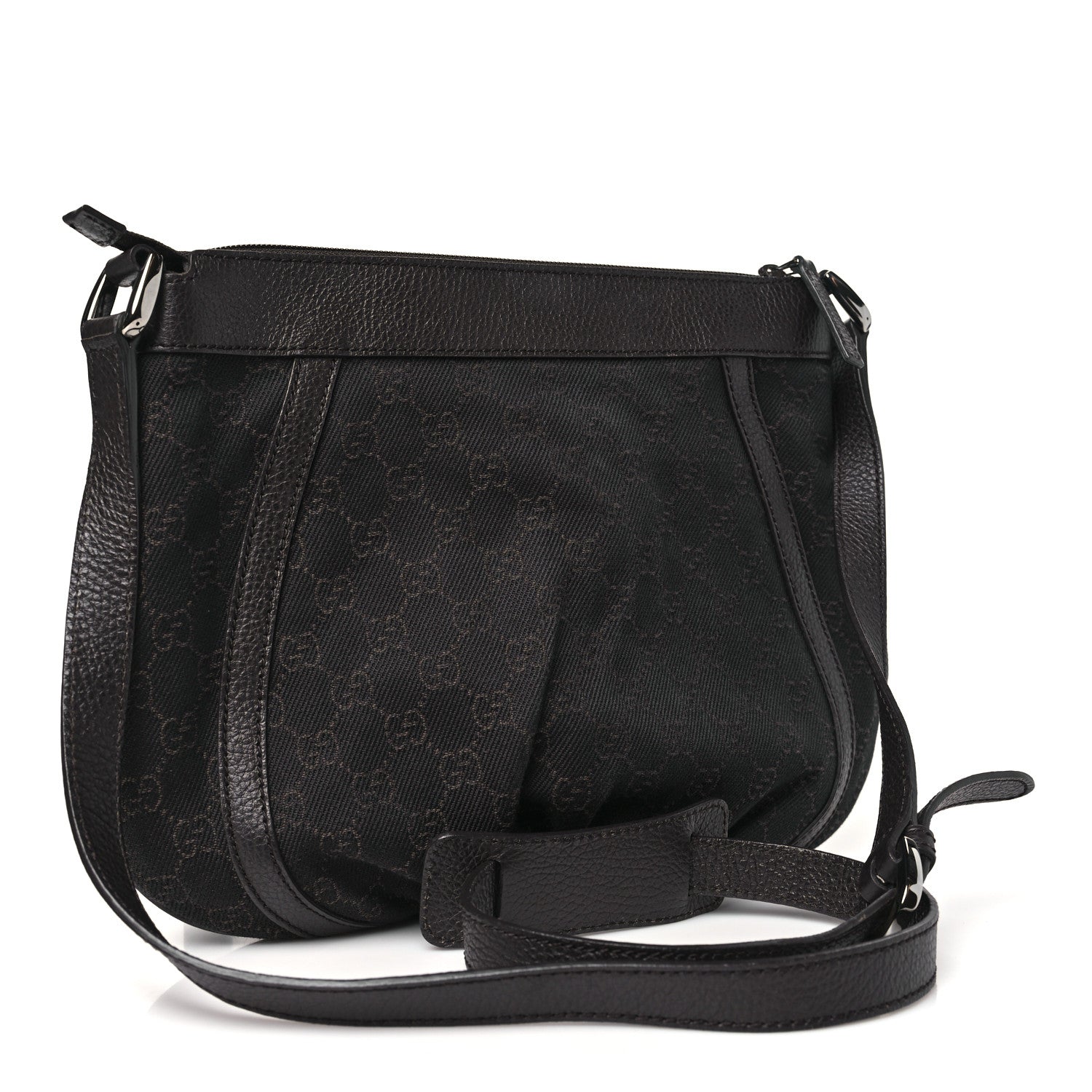 Gucci Denim Monogram Small D Silver Ring Messenger Brown 3 of 10