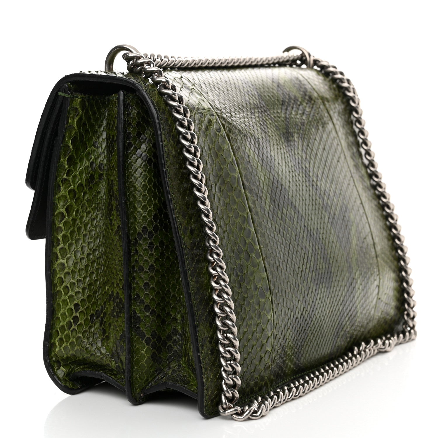 Gucci Snakeskin Medium Dionysus Shoulder Bag Green 3 of 17