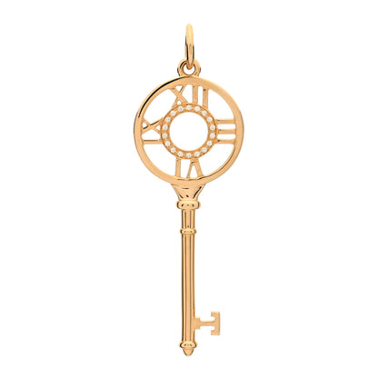 Tiffany 18K Rose Gold Diamond Atlas Key Pendant 1 of 3