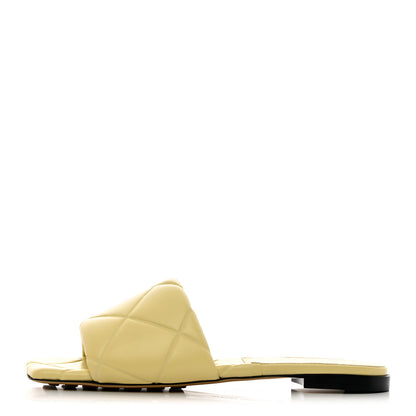 Bottega Veneta Nappa Quilted Rubber Lido Flat Sandals 39.5 Moon Beam 1 of 10