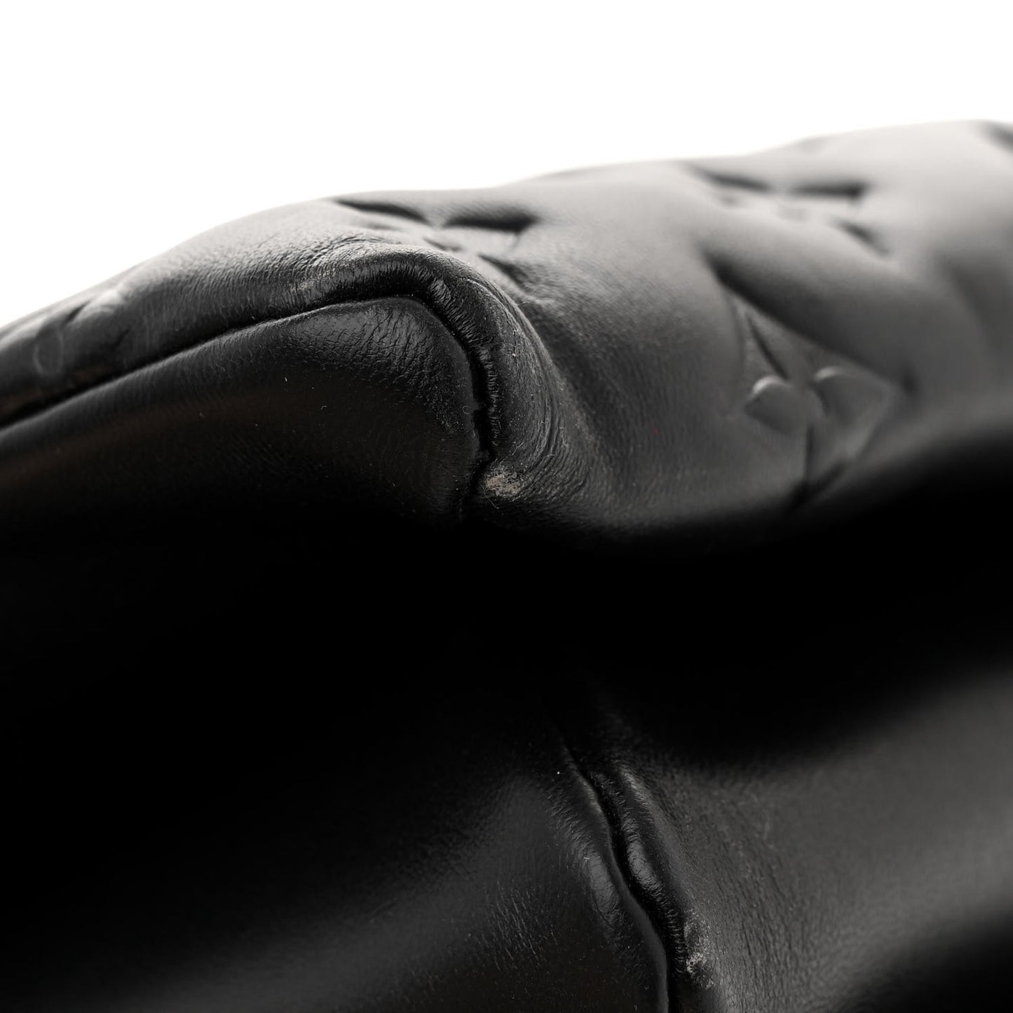 Lambskin Embossed Monogram Coussin PM Black