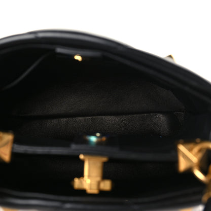 Valentino Garavani Nappa Small Roman Stud The Handle Bag Black 5 of 8