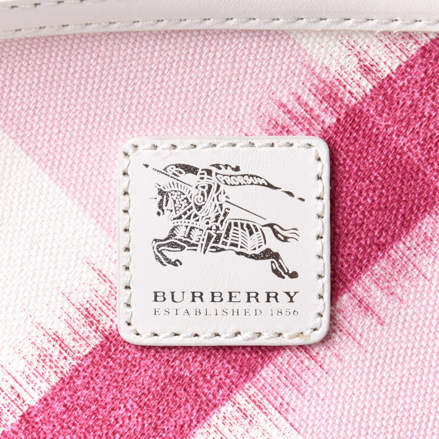 Canvas Ikat Check Tote Tea Rose