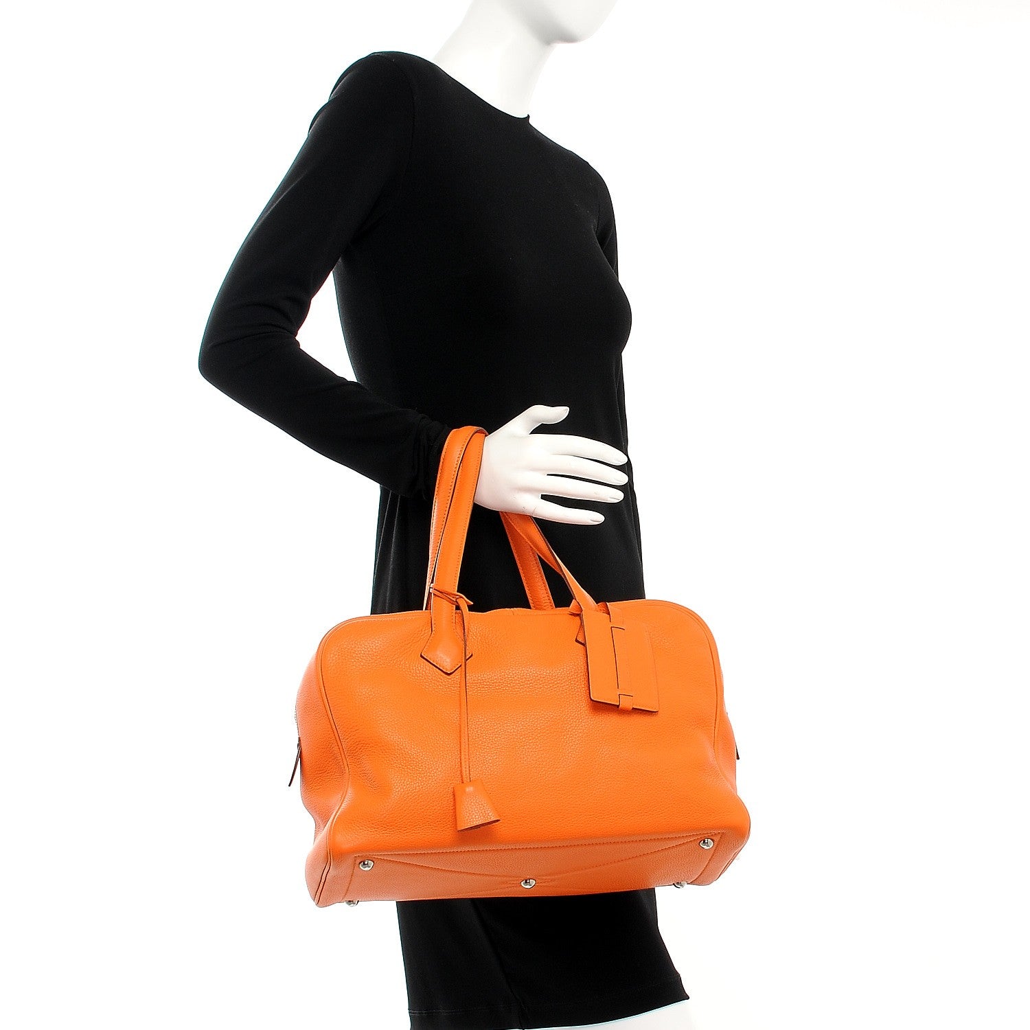 Hermes Taurillon Clemence Victoria II 35 Orange 2 of 10