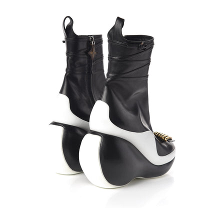 Louis Vuitton Calfskin Wedge Boot 38 Black 4 of 10