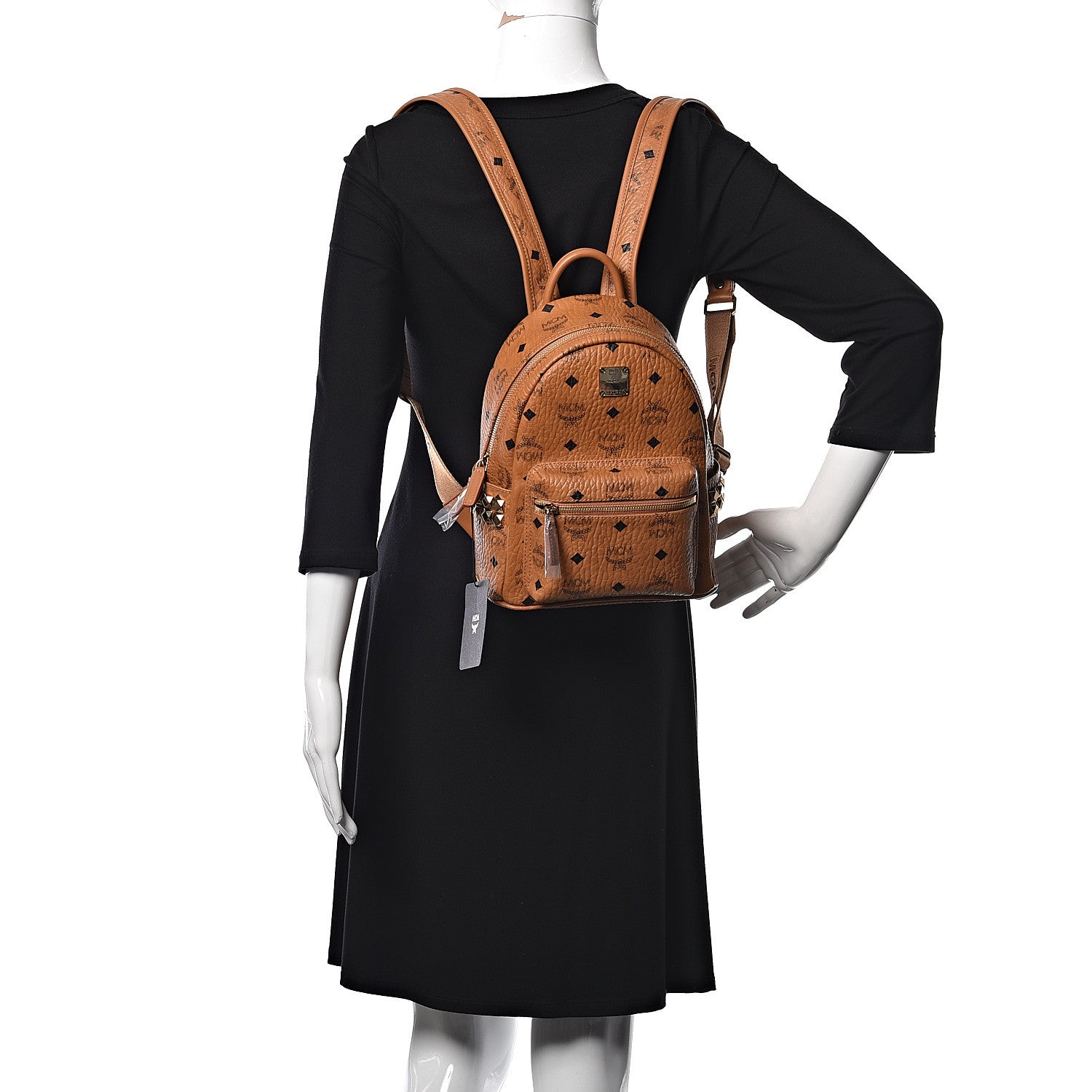 MCM Visetos Side Stud Mini Stark Backpack Cognac 2 of 12