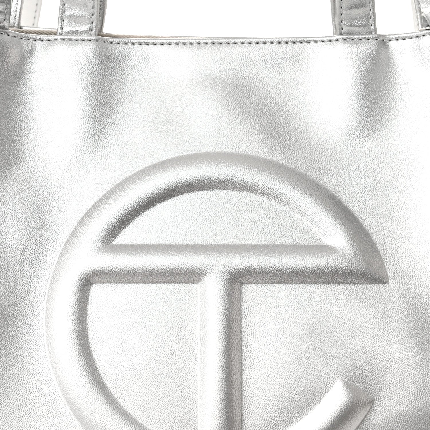 Telfar Metallic Vegan Leather Medium Shopping Bag Silver 8 of 12
