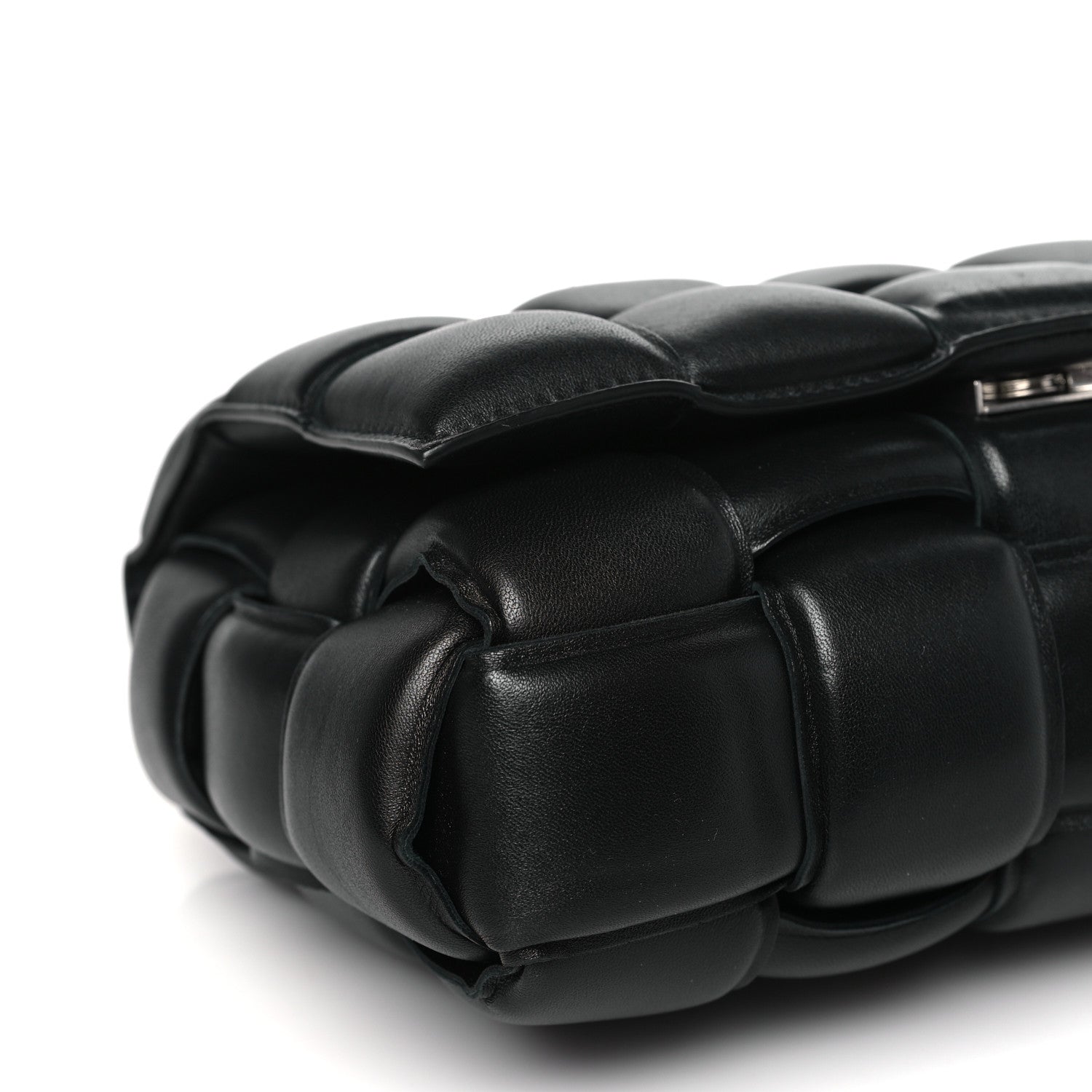 Bottega Veneta Lambskin Maxi Intreccio Padded Chain Cassette Crossbody Bag Black 8 of 9