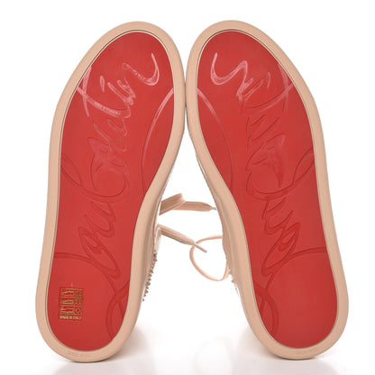 Christian Louboutin Calfskin Crosta Patent Spikes Mens Loubikick Flat Sneakers 41 Nude 5 of 8