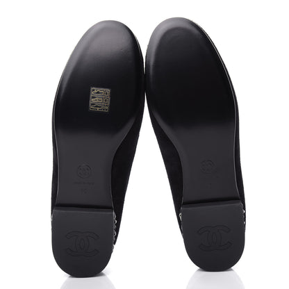 Chanel Suede Lambskin CC Chain Mocassin Loafers 40 Black 6 of 11