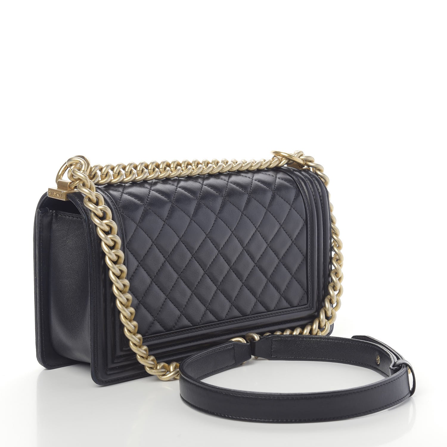 Chanel Lambskin Quilted Medium Boy Flap Black 3 of 12
