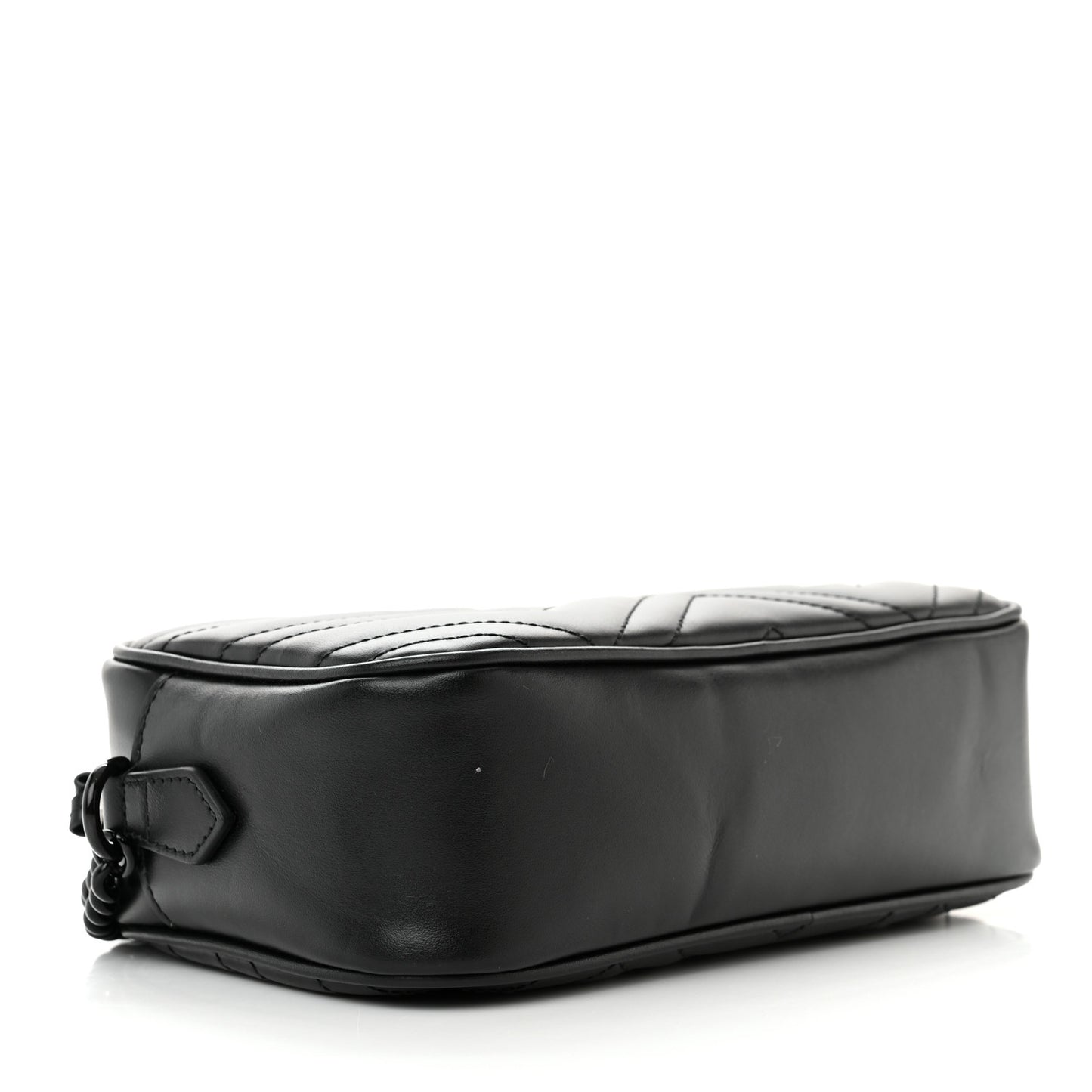 Calfskin Matelasse Monochrome Small GG Marmont Chain Shoulder Bag Black