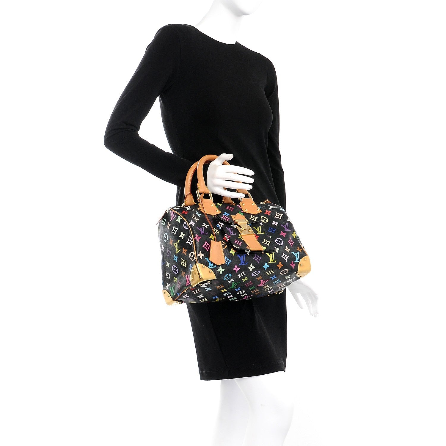Louis Vuitton Monogram Multicolor Speedy 30 Black 2 of 7