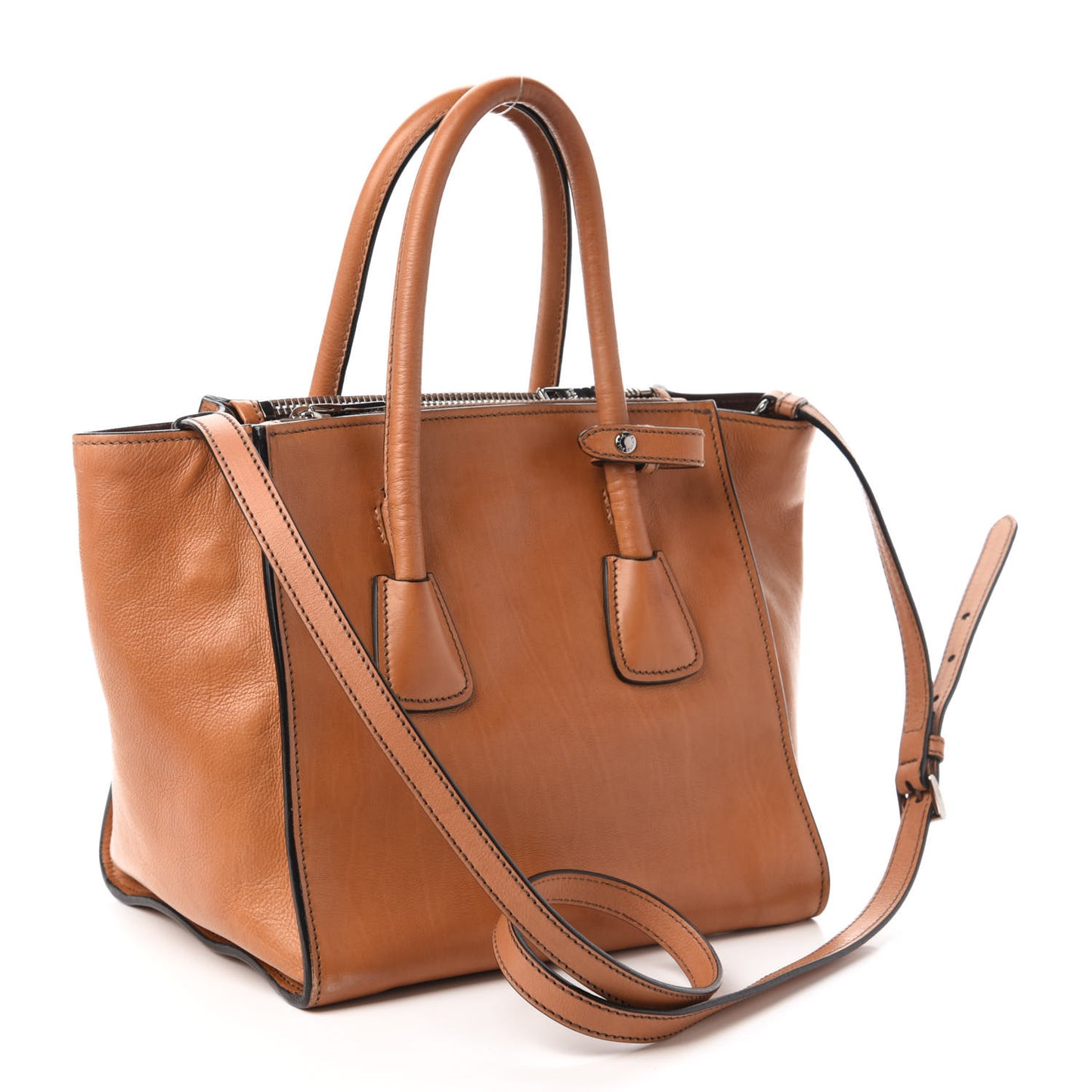 Glace Calf Twin Pocket Tote Naturale