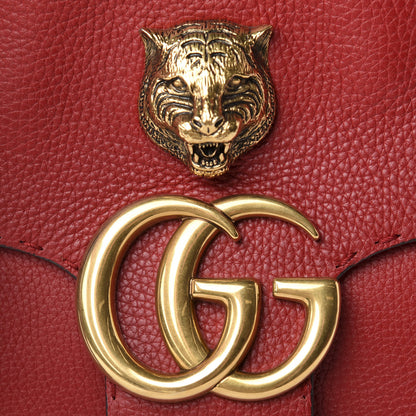 Gucci Cellarius Calfskin Feline GG Marmont Flap Shoulder Bag Vulcanic Red 9 of 9