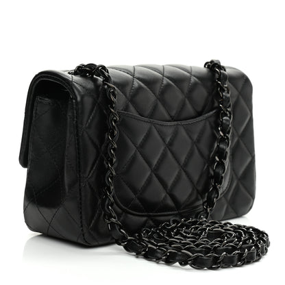Chanel Lambskin Quilted Mini Rectangular Flap So Black 3 of 9