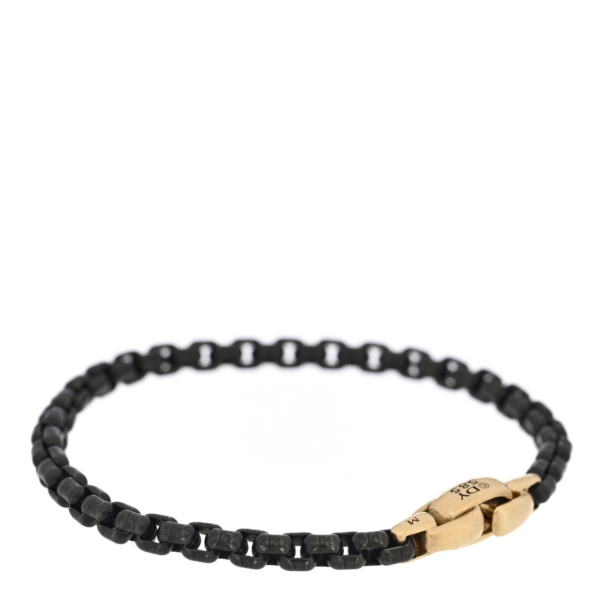 David Yurman Titanium 14K Yellow Gold 4.8mm Box Chain Bracelet Black 2 of 3