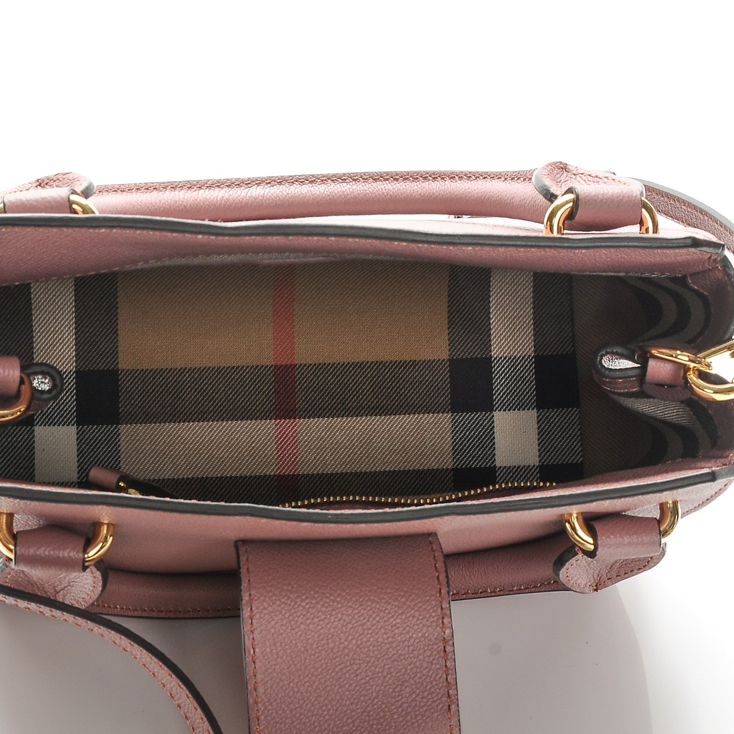 Burberry Soft Grain Calfskin Small Buckle Tote Dusty Pink 6 of 9