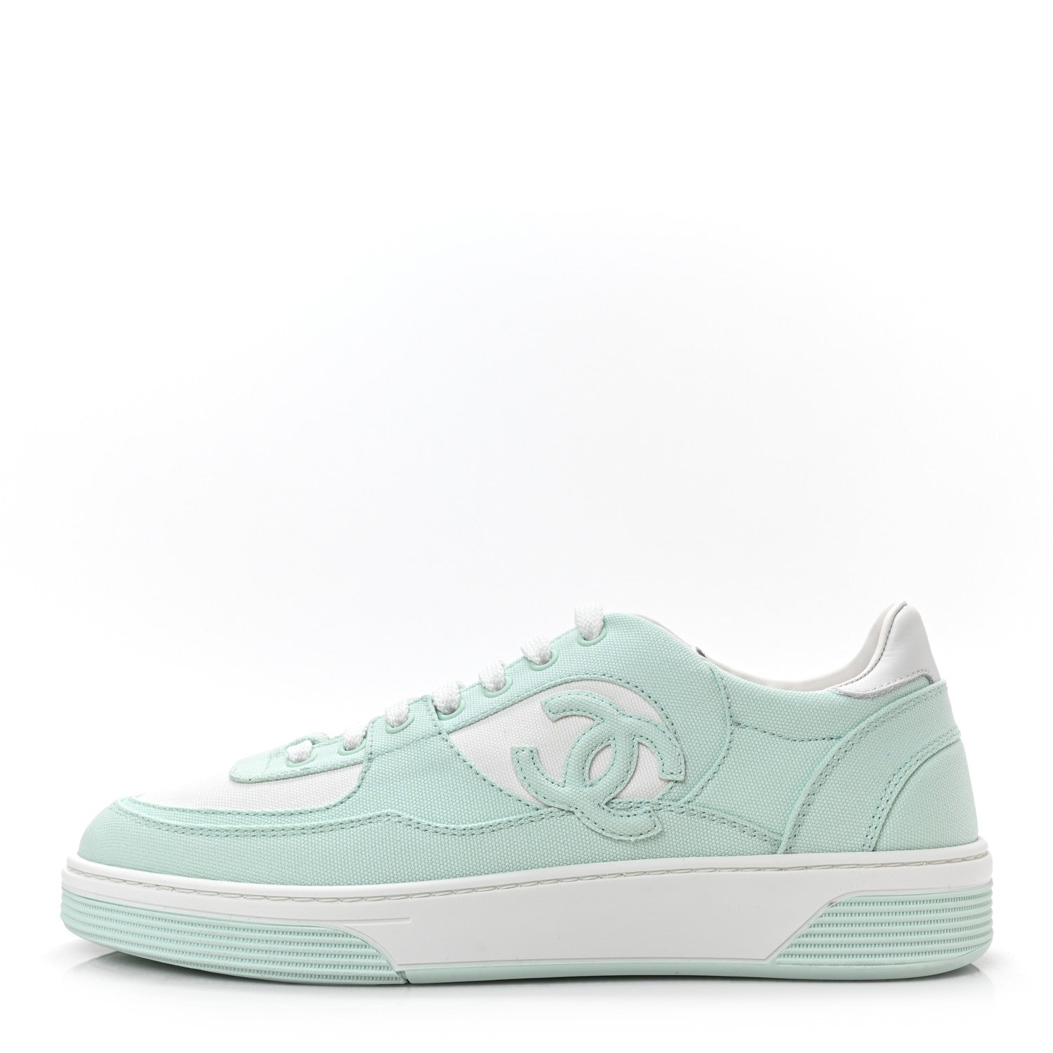Chanel Cotton Sneakers 41 Light Turquoise White 1 of 7