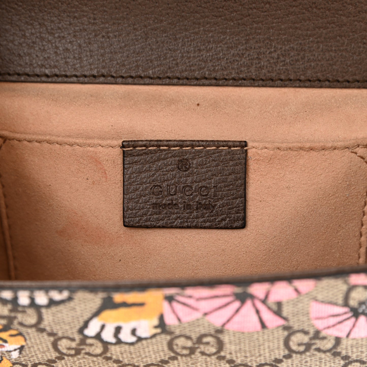 GG Supreme Monogram Bengal Small Padlock Shoulder Bag Beige Pink