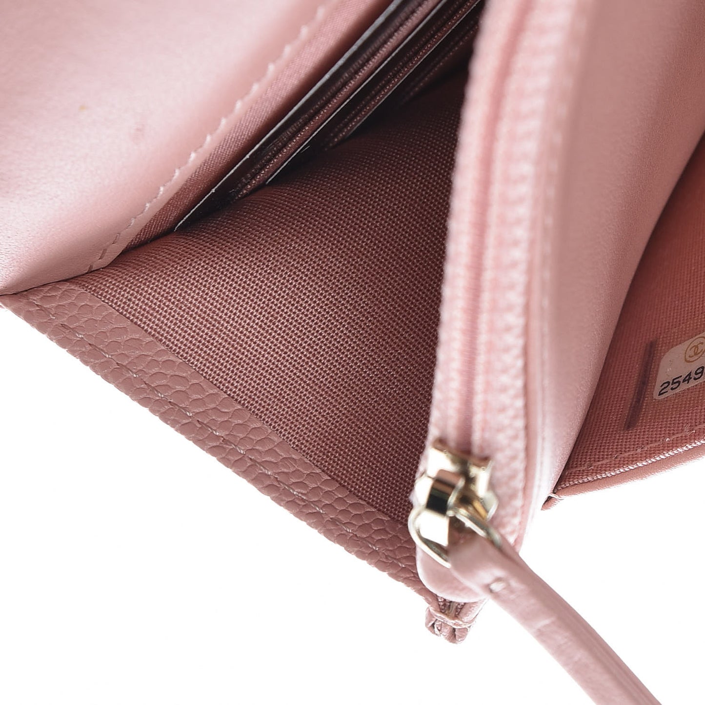 Caviar Quilted Boy Wallet On Chain WOC Light Pink