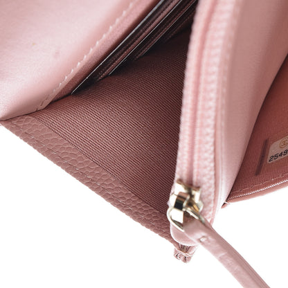 Chanel Caviar Quilted Boy Wallet On Chain WOC Light Pink 8 of 11