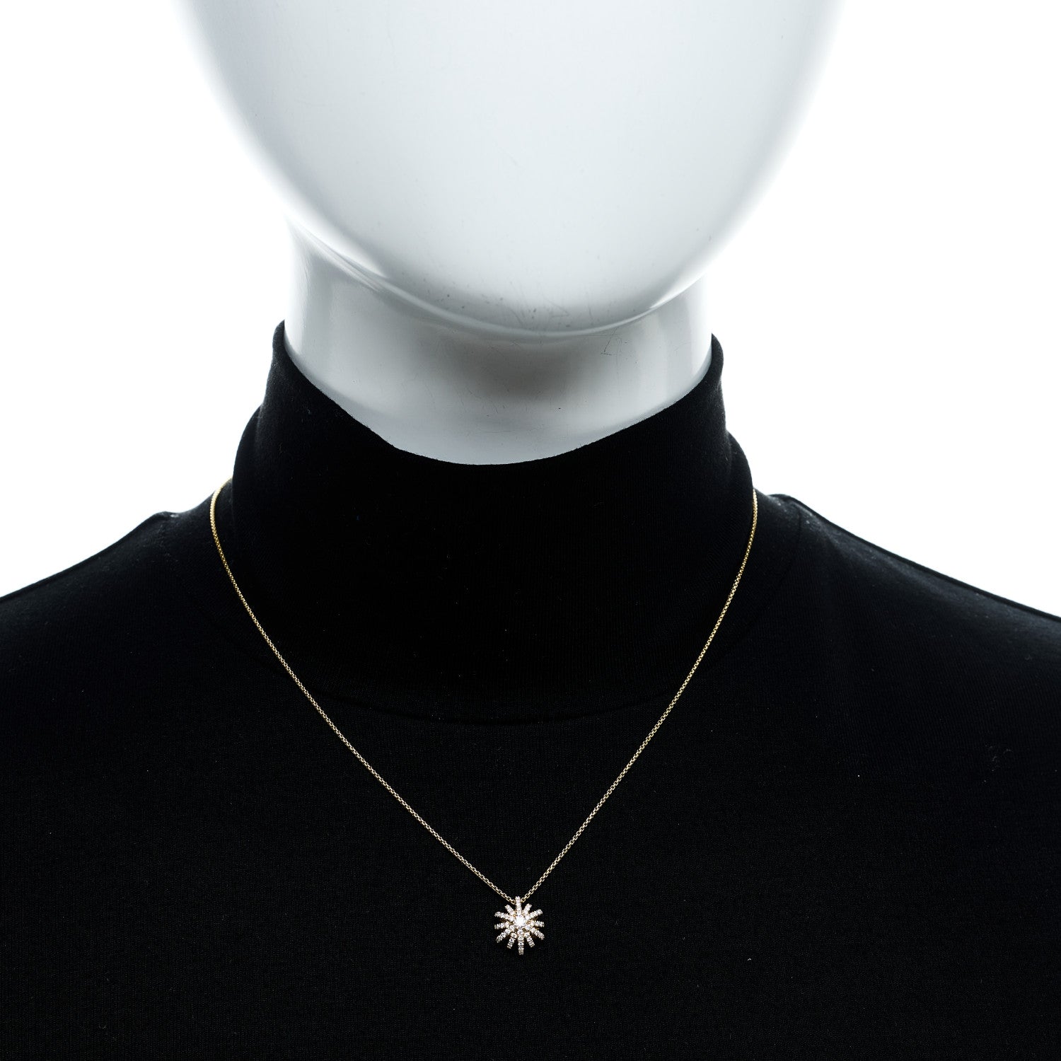 David Yurman 18K Yellow Gold Diamond Starburst Pave Pendant Necklace 2 of 7