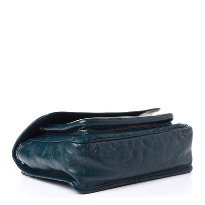 Saint Laurent Crinkled Calfskin Matelasse Monogram Medium Niki Chain Satchel Peacock Green 2 of 9