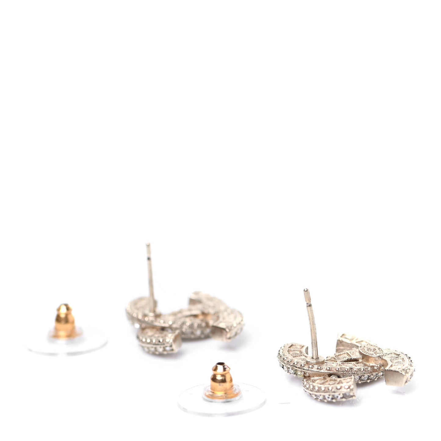 Crystal Timeless CC Earrings Light Gold