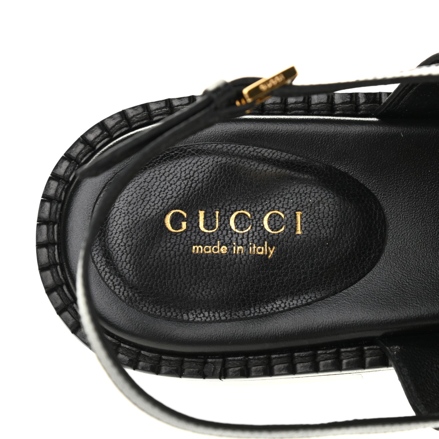 Gucci Calfskin Chain Thong Sandals 36.5 Black 6 of 7