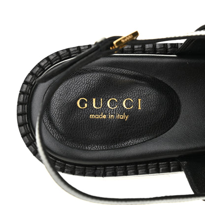 Gucci Calfskin Chain Thong Sandals 36.5 Black 6 of 7