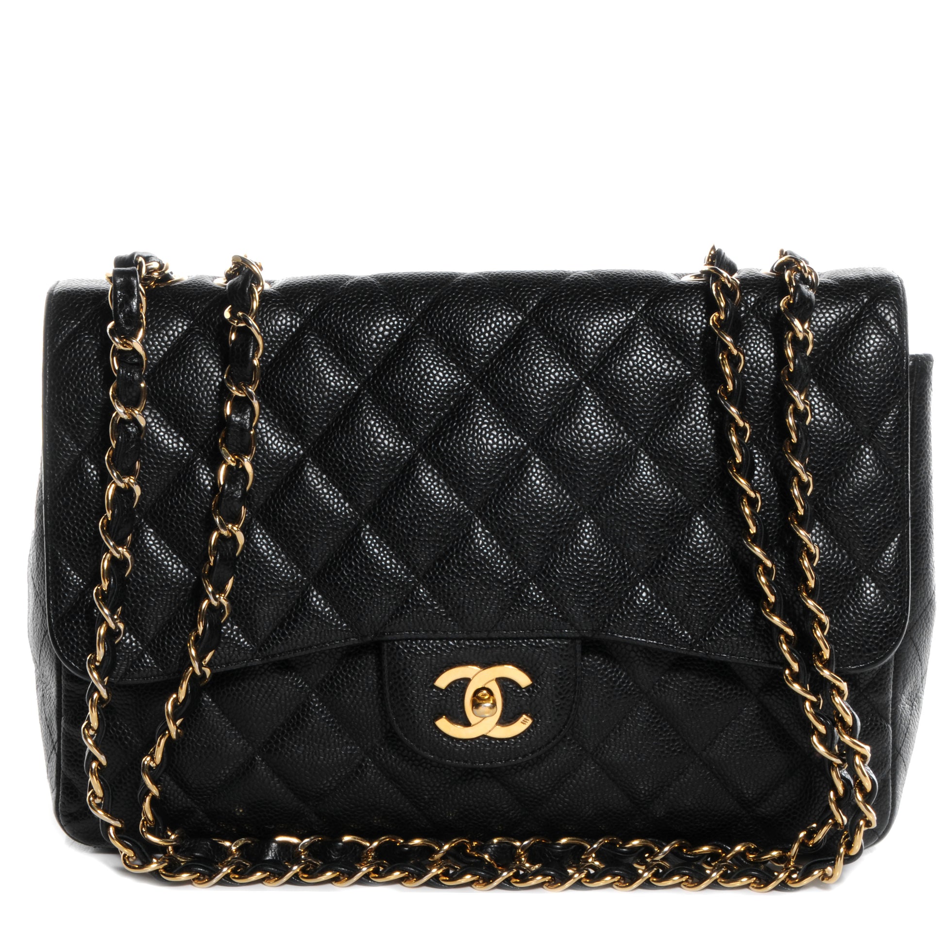 Chanel Caviar Jumbo Single Flap Black 1 of 8